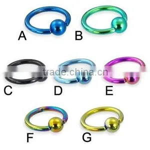 Titanium Anodized Captive Bead Ring Body Piercing Jewelry thumbnail-1