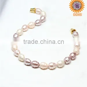 Fashion AAAA+ Mix Pink Helical Drop Genuine Pearl Necklace thumbnail-2