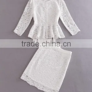 Wholesale Latest Fashion Designer Lace Skirt Suits For Party 2016 thumbnail-1
