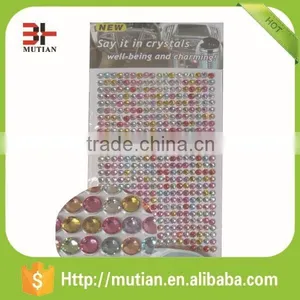Colorful Mirror Phone Car Round Rhinestone Acrylic Diamond Sticker thumbnail-3