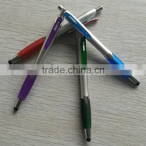 High Demand Export Products Lacquer Silver Barrel 2 in 1 Touch Screen Stylus Pen thumbnail-5