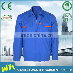 Wholesale Blue Polyester Cotton Breathable Mechanic Working Jacket thumbnail-1