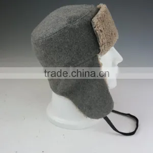 Fleece Winter Hat With Leather Patch thumbnail-5