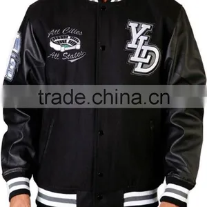 Custom Wool Varsity Jacket With Leather Sleeves, High Quality Sublimation Varsity Jacket thumbnail-1