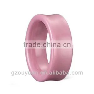 Classic Pink Ceramic Ring, Women's Pink Ceramic Ring thumbnail-1