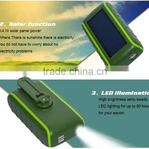Dual USB Output Hand Crank Dynamo Power Bank, Solar Mobile Phone Charger With LED Light thumbnail-5