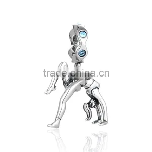 New Jewelry Dancing Lady Sterling Silver Dangle Charms S007 thumbnail-1