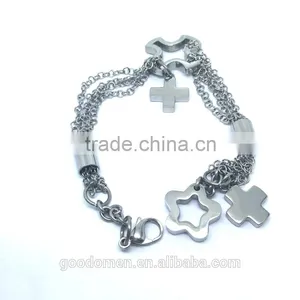 Gold Plated Handmade Leather Bracelet Anchor thumbnail-1