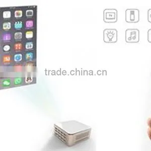 Smart Mini Pocket Pico Projector DLP 1920x1080 Wifi Bluetooth Support Miracast Airplay DLNA for Apple Android Phone Gold thumbnail-4