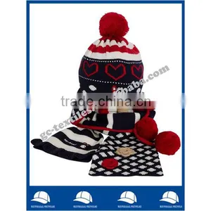Wholesale China Manufacture Supplier Cashmere Hot New Product for 2015 Fashion Uae Poncho Knit Scarf and Hat Winter Set thumbnail-1