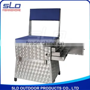 Fishing Aluminum Seat Boxes With Back Rest With Aluminum Drawers thumbnail-1