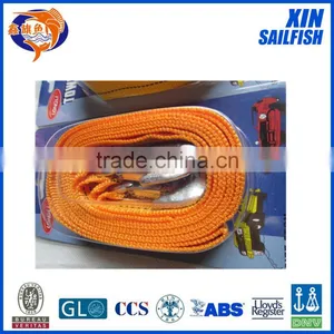3T 12ft Orange Yellow Red Car Tow Rope Strap With Hooks thumbnail-1