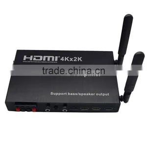 WIFI HDMI Matrix 4x2 + Amplifier (Support IOS/Android WIFI Display, 4Kx2K,Bass/speaker Output) thumbnail-1