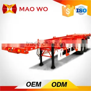 Plate Semi Trailer and Tri-axle 20ft Flatbed Trailer With Container Lock for Sale thumbnail-3