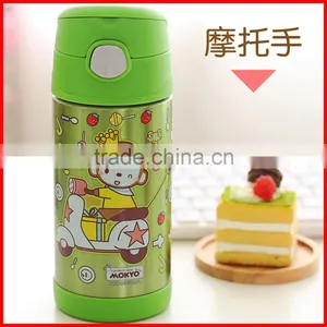 400ML Mokyo Cartoon Stainless Steel Flask for Children With Straw thumbnail-5