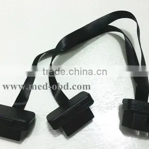 Flat OBD2 Spitter Y Cable Right 16pin Male to 2 Pieces 16pin Female thumbnail-2