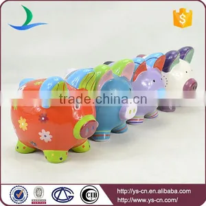 YScb-1 Wholesale Hand Paint Ceramic Piggy Bank for Kids thumbnail-1