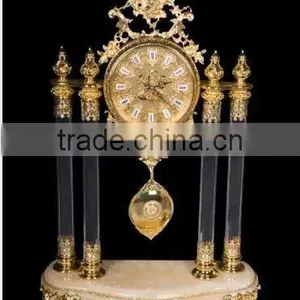 Creative Classic 24k Gold Plated Wall Clock, Crystal and Copper Mounted Wall Hanging Clock thumbnail-2
