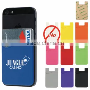 Change Colorl Silicone Wallet With Cell Phone Pocket 3M Adhesive thumbnail-1