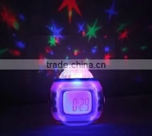 LED Projector Night Light for Babies and Kids as Gifts and Presents Large LCD Alarm Clock thumbnail-2