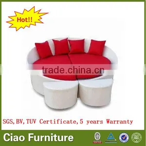Leisure Garden Beach Sun Bed for Sale Rattan Outdoor Round Bed thumbnail-1