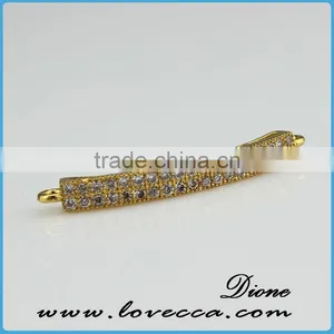 Fashion Design Sterling Silver Color Pendant in Pipe Shape With Cooper Micropave Setting Pendant thumbnail-5