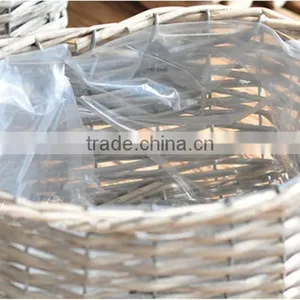 Wicker Material Decorative Flower Baskets With Plastic Liner thumbnail-5