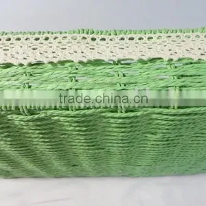 Decorative Handwoven Divided Paper Rope Tableware Basket thumbnail-4