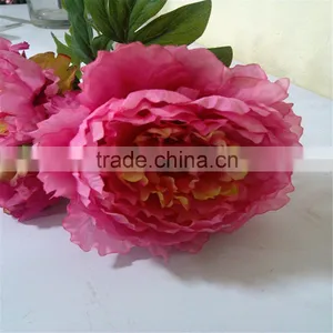 SJ20170052 Artificial Pink Fabric Peony Flower for Indoor Decoration thumbnail-1