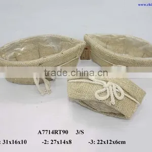 Vessal Shaped Flower Basket Jute thumbnail-1