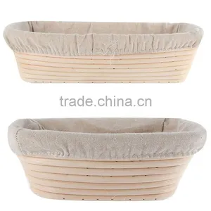 Cane Oval Banneton Basket With Liner thumbnail-1