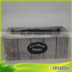 Eco-friendly Retangle Wooden Planter ,Handmade Slat Wood Basket thumbnail-6