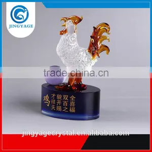 Jingyage Personalized Chinese Zodiac Crystal Rooster Deep Thinkers 3d Model Souvenir Gifts thumbnail-2