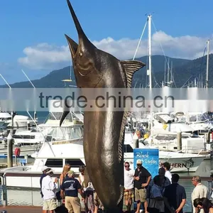 Outdoor Metal Craft Sculpture Bronze Marine Marlin for Garden thumbnail-2