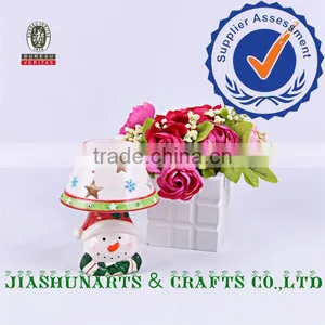Snowman Ceramic Table Christmas Centerpieces Candlestick thumbnail-1