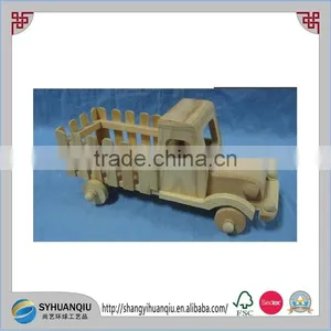 7" Wooden Model Car Retro Antique Truck Model Decoration BEST KIDS GIFT thumbnail-1