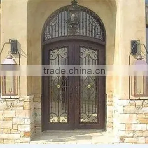 Bisini Eyebrow Top Wrought Iron Double Entry Door (BG90097) thumbnail-1