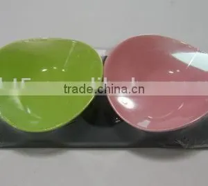Set of 2 Ceramic Bowl Set Colorful Ceramic Snack Tray Set thumbnail-1