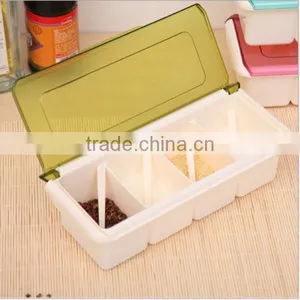 OEM Food-Grade Plastic Home Kitchen 4 Samll Box With Tight Lids Seasoning Condiment Plastic Box Supplier In ShenZhen thumbnail-1