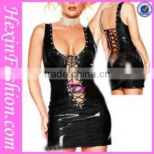 Hot Faux Sexy Tight Leather Catsuit for Women thumbnail-1