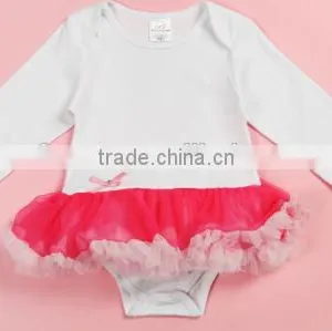 2016-2017 Hot Sale Blank Long Sleeve Cotton Baby Tutu Romper thumbnail-1