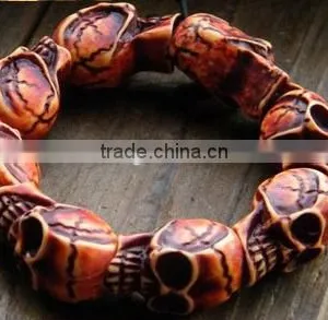 Diy Turquoise Skull Beads Bracelets Mens Skull Charm Bracelets for 2016 Halloween Day Promotion Products thumbnail-2