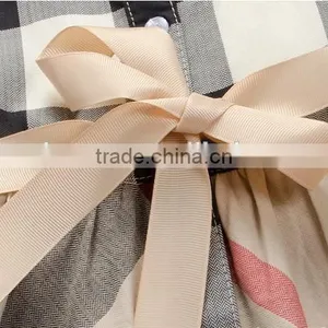 New Summer Brand Design Girls Dress Plaid 5 Colors Princess 2-6T Children Clothing England Style Baby Girl Clothes thumbnail-2