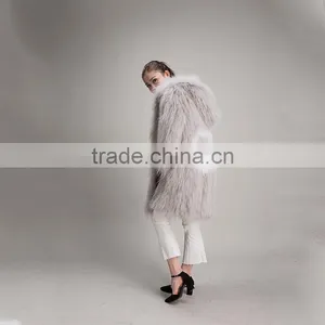 Myfur Light Gray Beauty Women Real Raccoon Fur Jacket Plus Size thumbnail-4