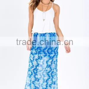 Sexy Beach Wear Tie-dye Print Maxi Skirt Chiffon Belly Dance Arabic Sexy Dance Long Skirt 2015 thumbnail-4