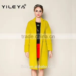 Hot Sale New Fashion High Grade Grey Long Style Ladies Hand Knitting Wool Coats thumbnail-3