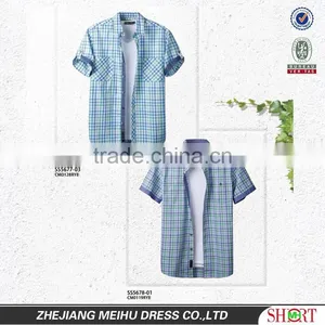 Comfortable Style 2016 Plaid Short Sleeve Casual Shirt for Men thumbnail-3