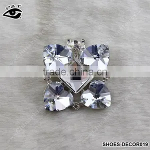 Fashion Classical Flower Shaped Crystal Rhinestone Ornament Accessories With Metal Clip for High Heel Shoe Wedding Shoes thumbnail-1