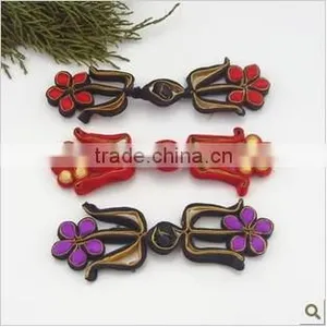 Top Grade Five Three Color Flower Frog Buttons Monopoly Cheongsam Family Name Wind Jacket Costume Stage Costumes thumbnail-1