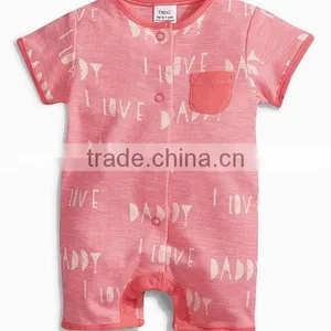 2016 Summer 6 Colors Short Sleeve Printed Cotton Baby Romper thumbnail-2